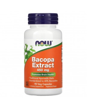 NOW Foods, экстракт бакопы, 450 мг, 90 вегетарианских капсул NOW Foods, экстракт бакопы, 450 мг, 90 вегетарианских капсул